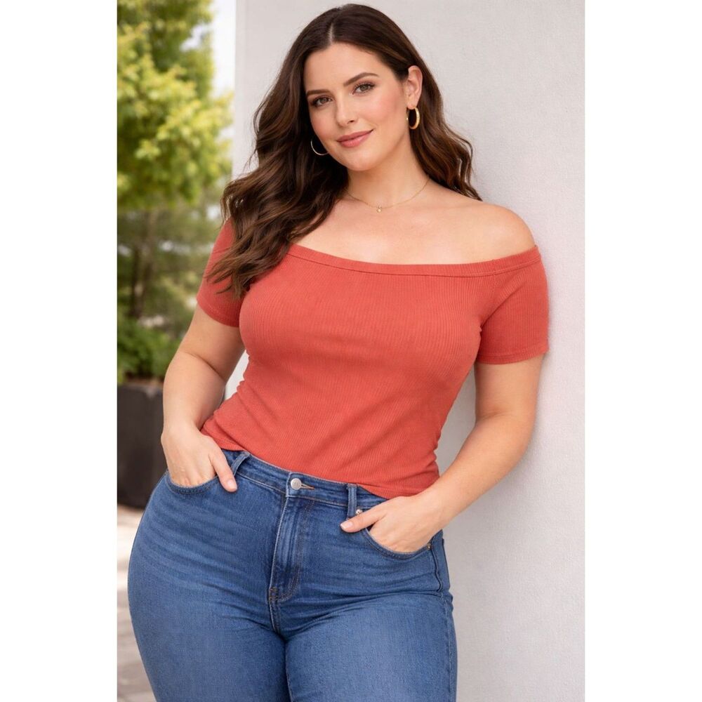 Old Navy Ribbed Off Shoulder Crop Top Women’s Large NWT